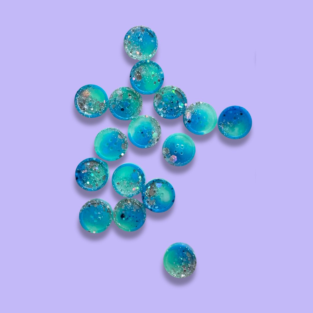 Knappar 15 mm [turkosblå, styckvis]